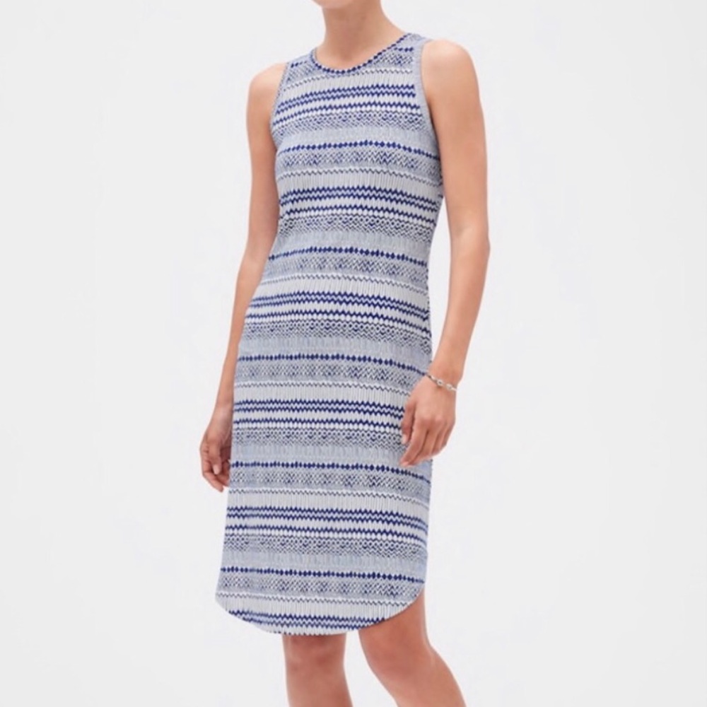 BR Factory | Blue & White Twist Knot Back DressNWT